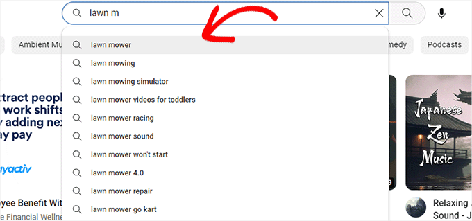 Find keyword ideas via YouTube search Find keyword ideas via YouTube search
