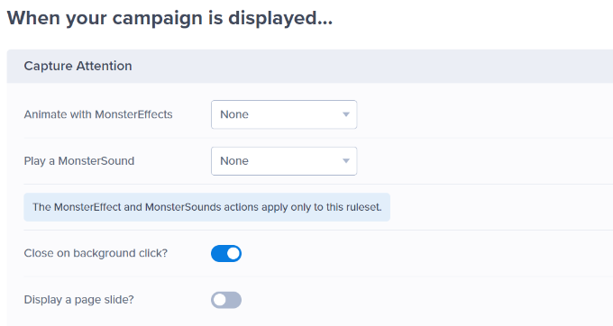 Select view for your campaign Add MonsterEffects and animations