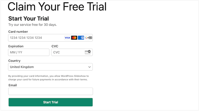 An example of a subscription form, on a WordPress website An example of a subscription form, on a WordPress website