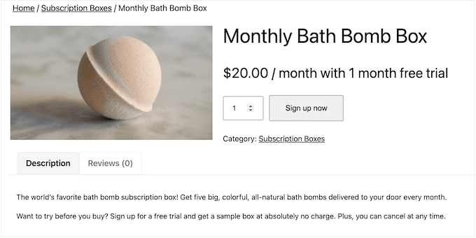 A free trial subscription, created using WooCommerce A free trial subscription, created using WooCommerce