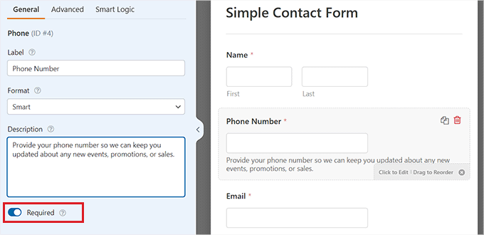 Configure Phone field settings Configure Phone field settings
