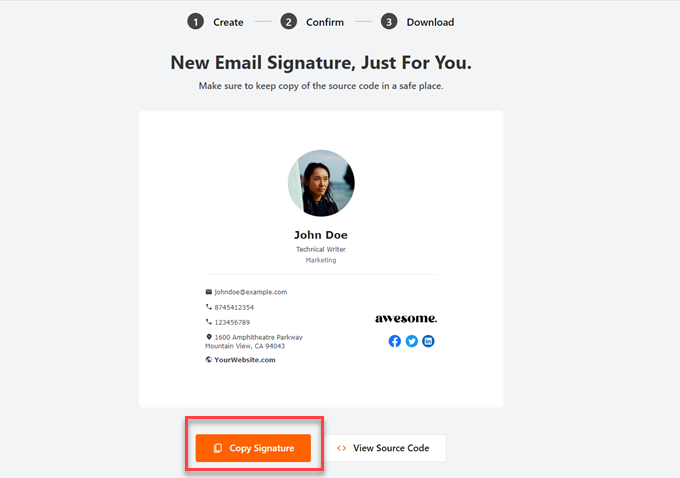 copy email signature code copy email signature code