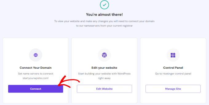 Click connect your domain Click connect your domain