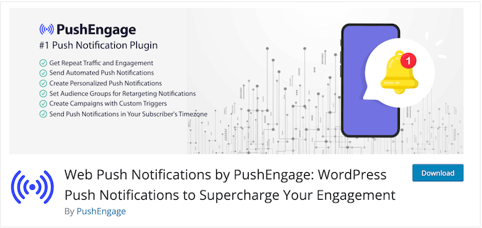 The PushEngage WordPress plugin The PushEngage WordPress plugin