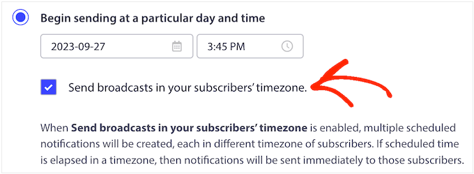 Sending notifications based on the subscriber's timezone Sending notifications based on the subscriber's timezone