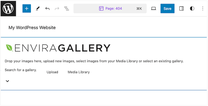 Adding a gallery to a block-enabled theme using the full site editor Adding a gallery to a block-enabled theme using the full site editor