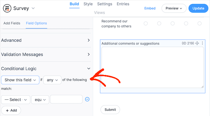 Adding conditional logic to an online form Adding conditional logic to an online form