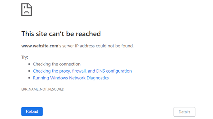 The ERR_NAME_NOT_RESOLVED Error Message The ERR_NAME_NOT_RESOLVED Error Message
