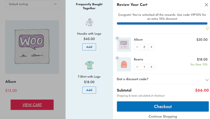 An example of a slide-in cart, created using FunnelKit Funnel Builder An example of a slide-in cart, created using FunnelKit Funnel Builder