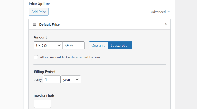 Edit price options Edit price options