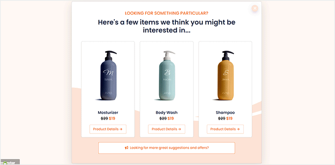 Product recommendations popup preview Product recommendations popup preview