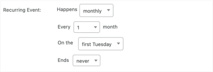 Creating a recurring event in WordPress Creating a recurring event in WordPress