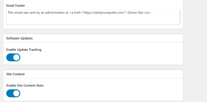 WordPress.com uptime test Enable update and site content tracking