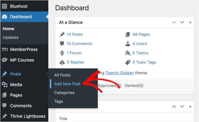 Adding a new post Adding a new post